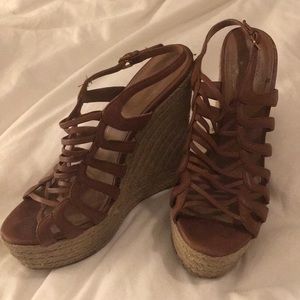 Size 37.5 Elie Tahari platform wedges